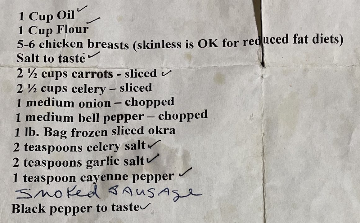 From the recipe card